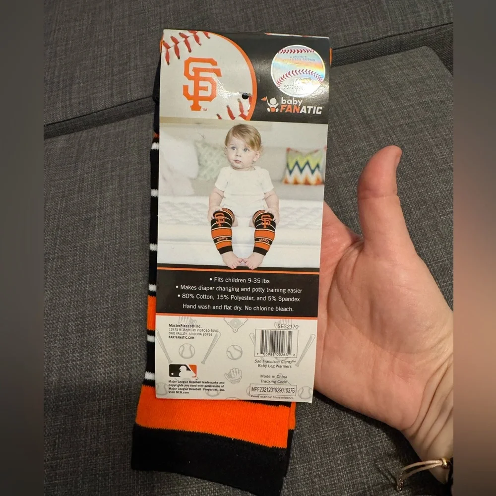 3/$15 Baby Fanatic Orange and Black Striped Leg Warmers